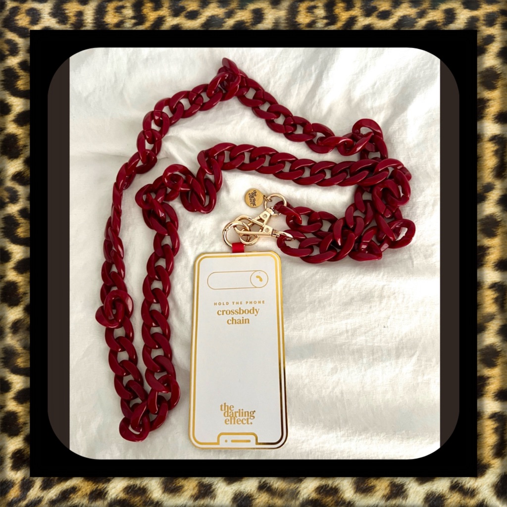 Price Firm Burgundy Red Mobile Phone Crossbody Chain Brand New